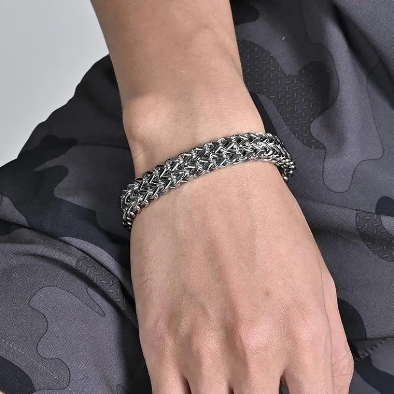 Stainless Steel Bracelet with Hidden Clasp Closure