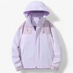 Unisex Water-Resistant Outdoor Jacket with Adjustable Hood