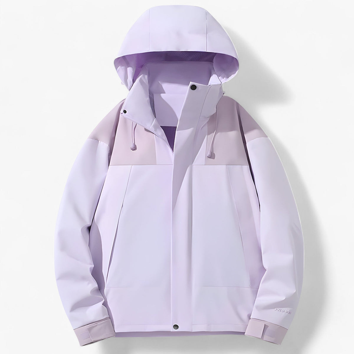 Unisex Water-Resistant Outdoor Jacket with Adjustable Hood