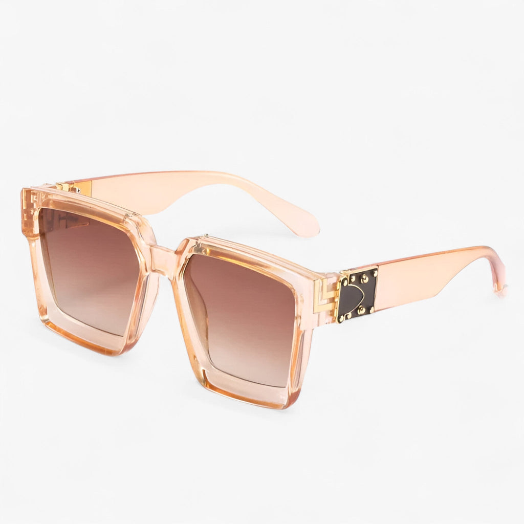 Gafas de sol retro cuadradas con lentes de espejo y ajuste ligero