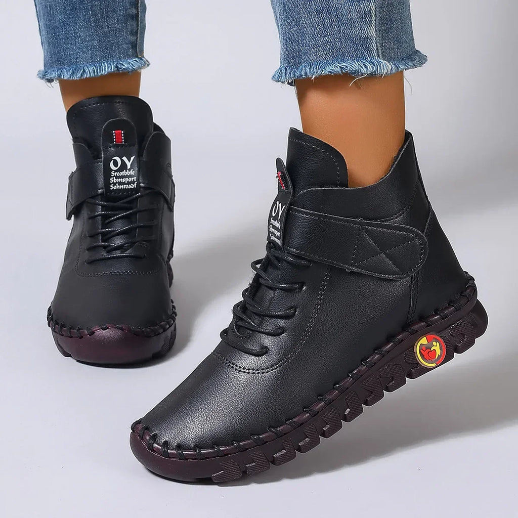 Botas de invierno forradas de borreguito con puntera redonda