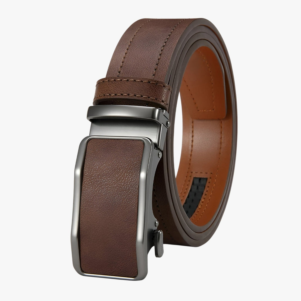 PU Leather Belt with Automatic Buckle for Work and Everyday