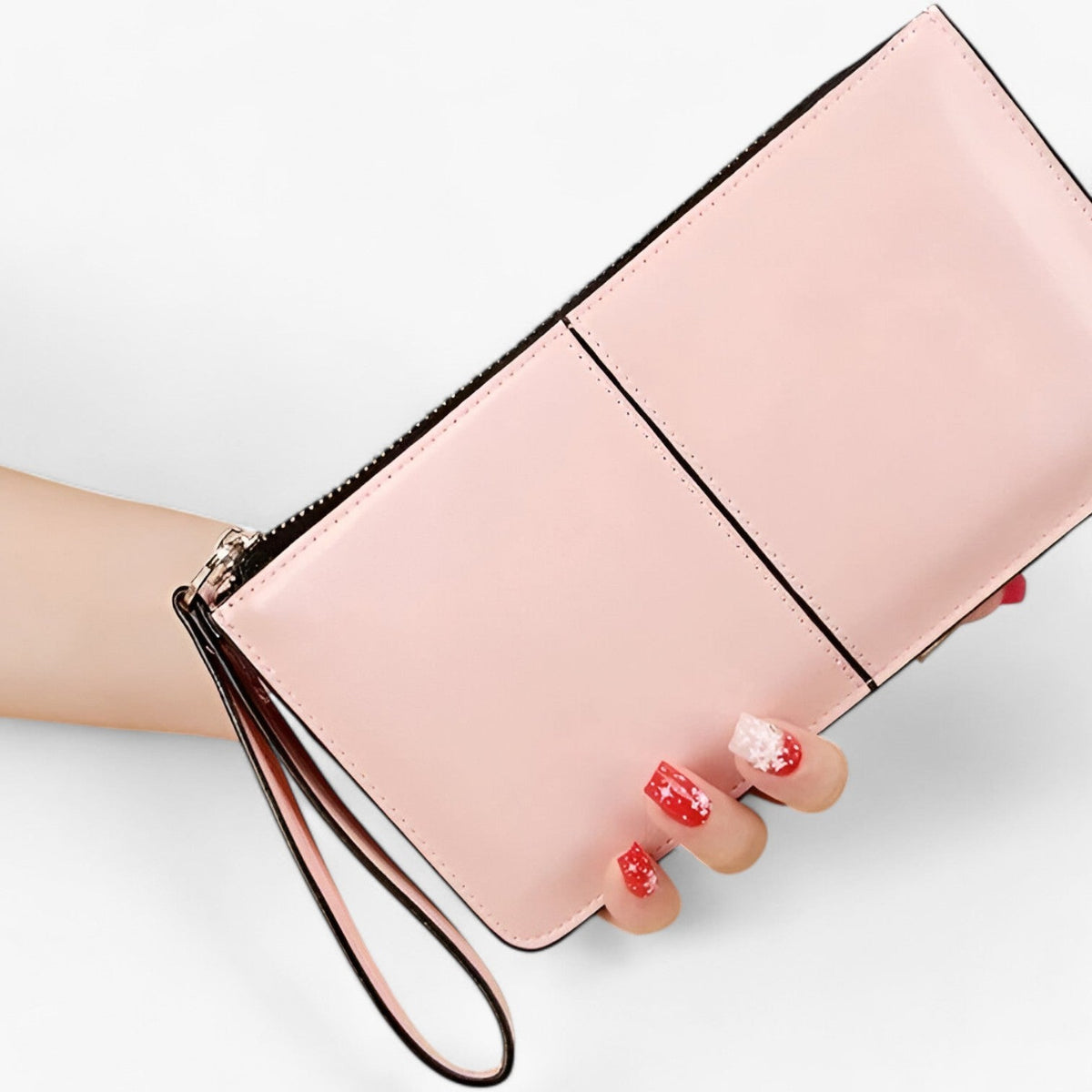 Vintage-Style PU Leather Wallet with Wrist Strap