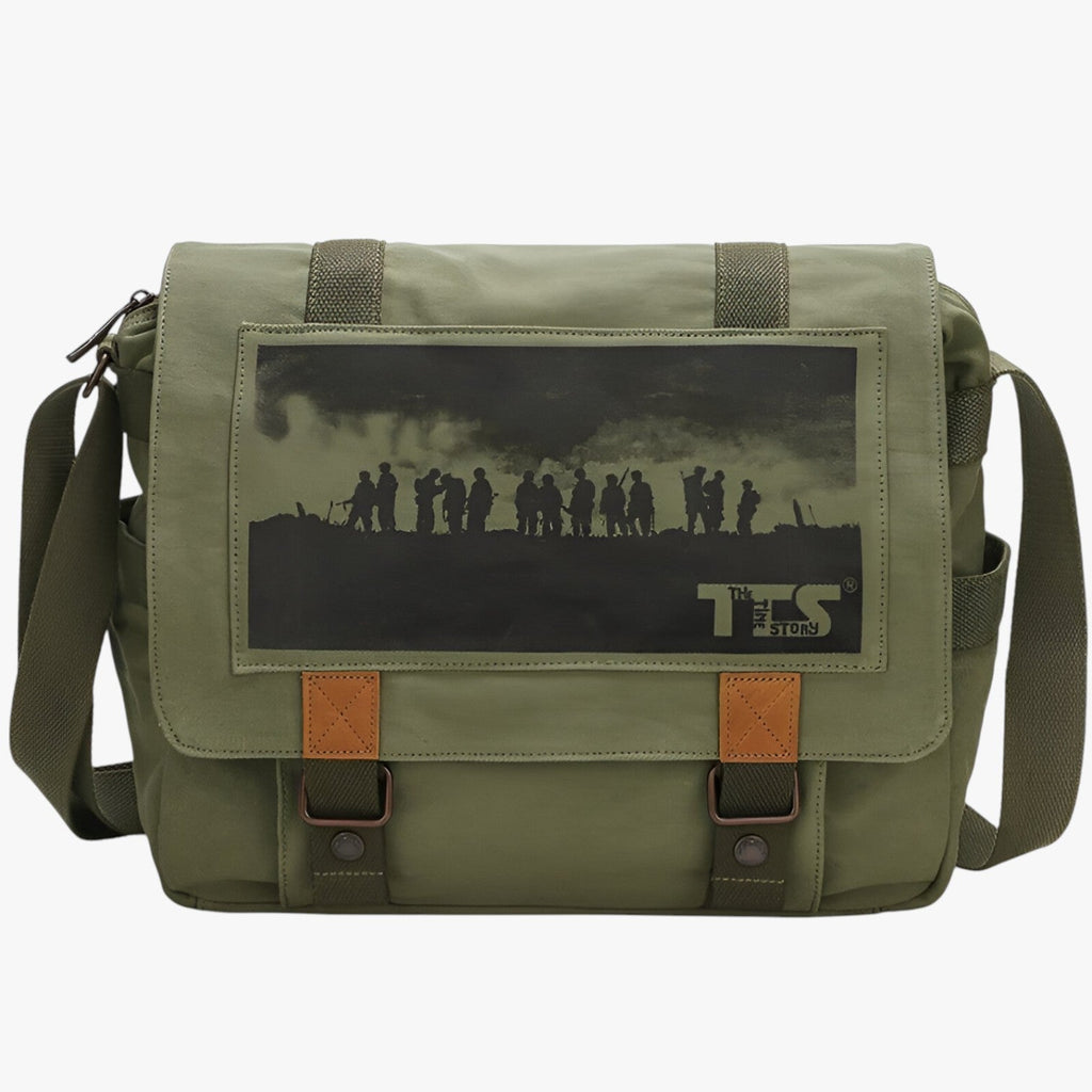 Vintage Canvas Shoulder Bag with Adjustable Strap for Work