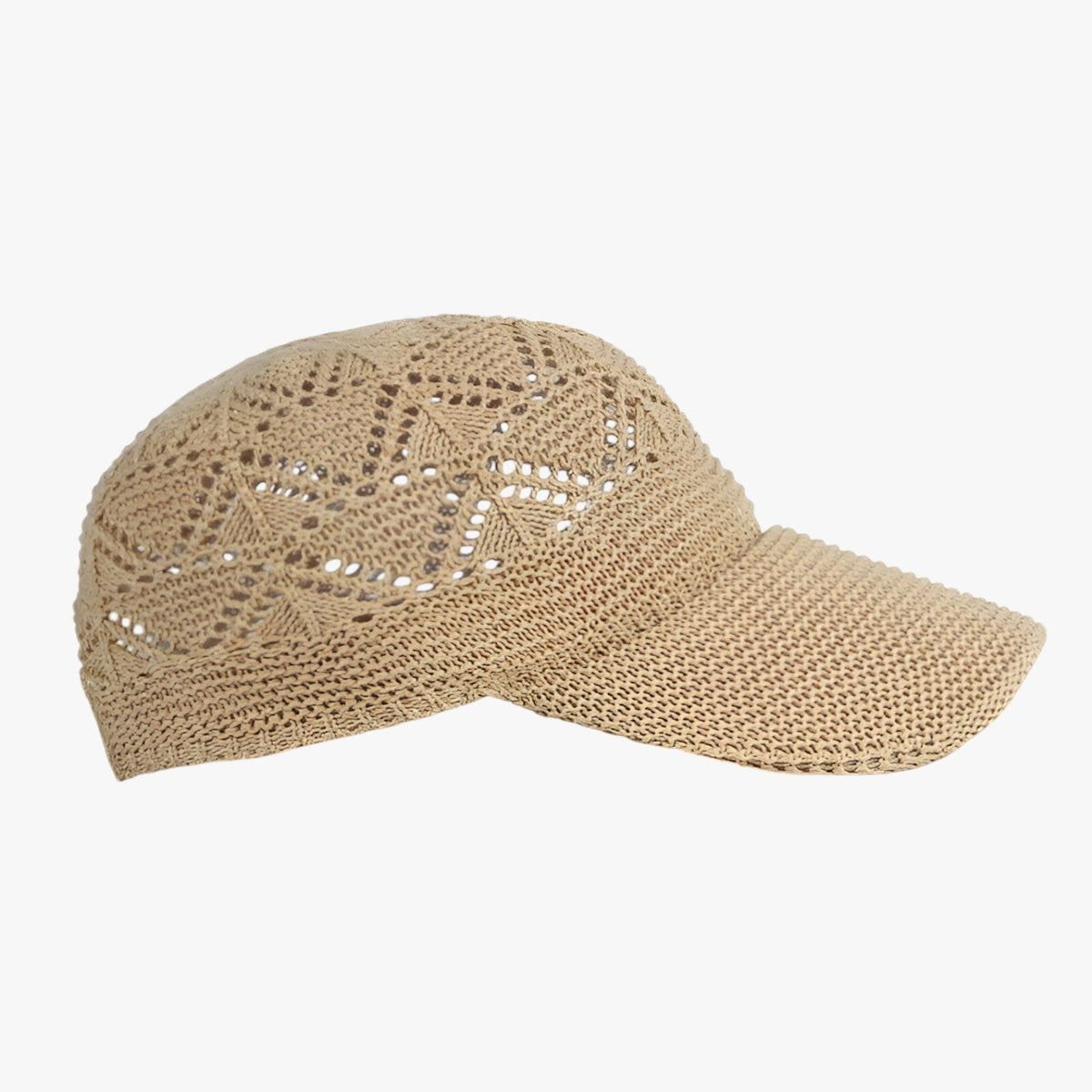 Stickad sommarhatt i mesh som andas med justerbar passform
