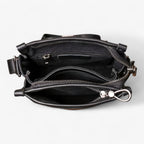 Bolso de hombro de inspiración vintage con varios compartimentos