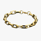 Pulsera de hombre de eslabones de acero inoxidable en negro y dorado