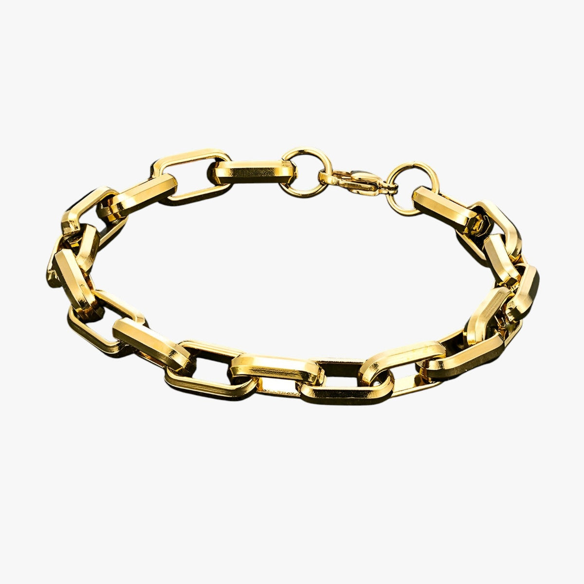 Men's Stainless Steel Chain Link Bracelet in Black and Gold