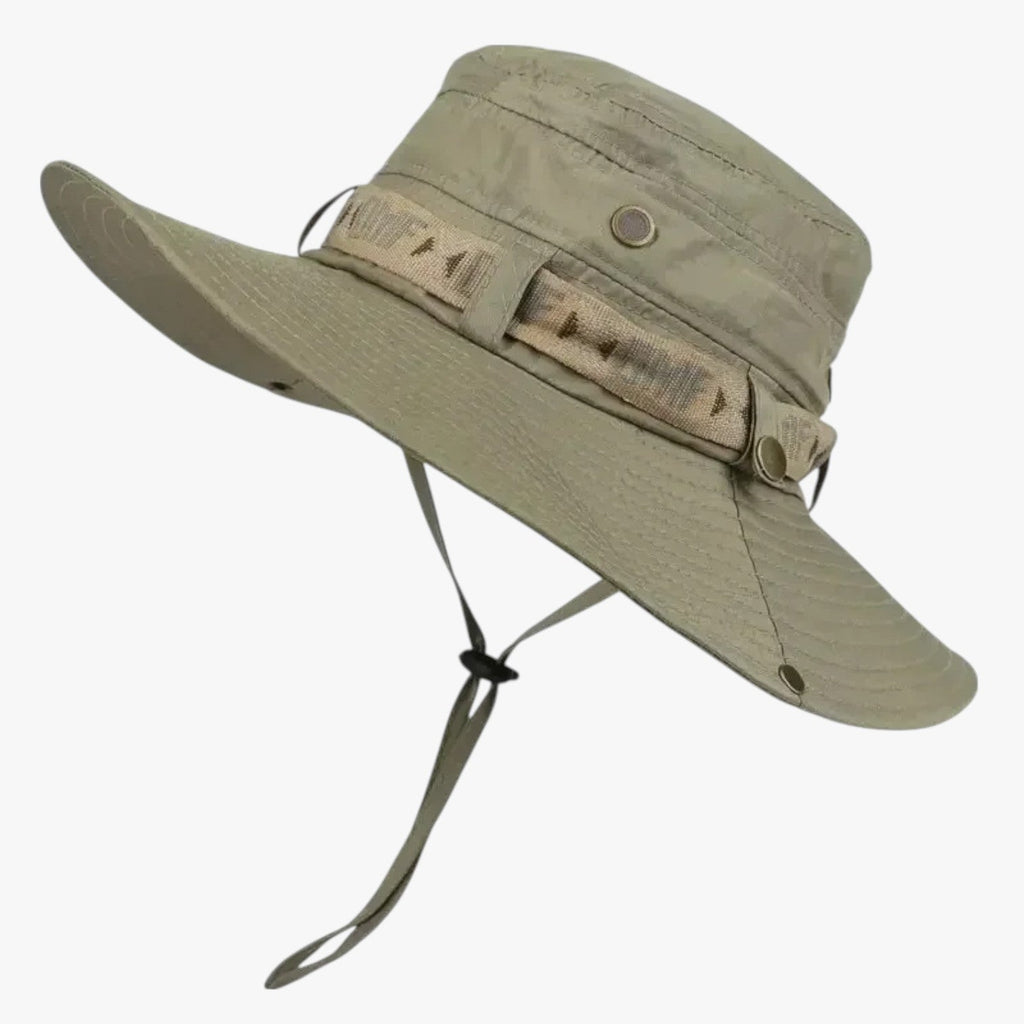 Sombrero de sol de ala ancha para hombre con paneles de malla transpirable