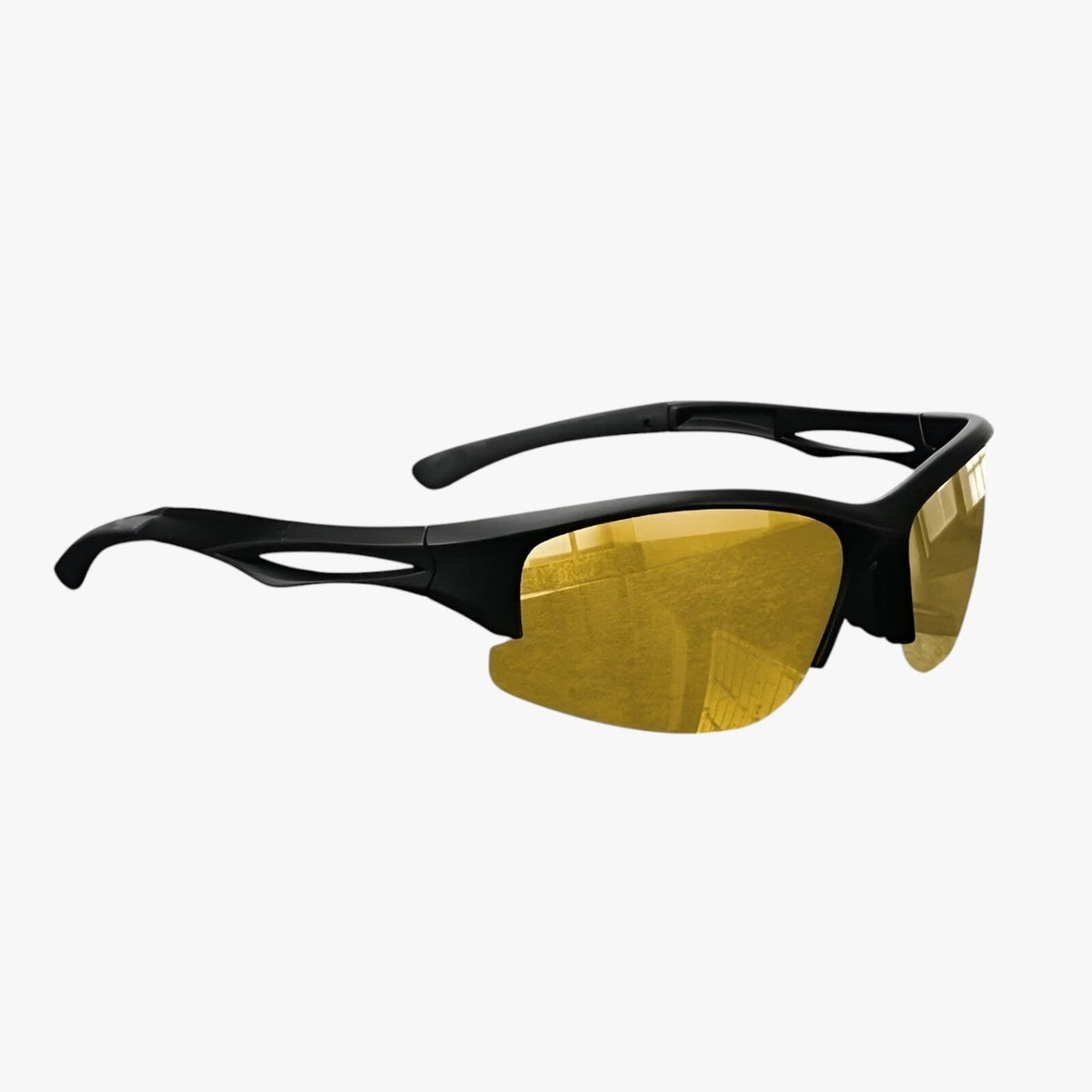 Polarised half-frame sport sunglasses with a unisex fit