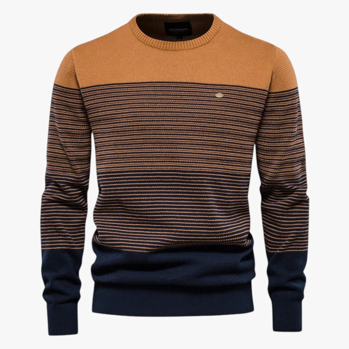 Slim-Fit Striped Crewneck Jumper for Men