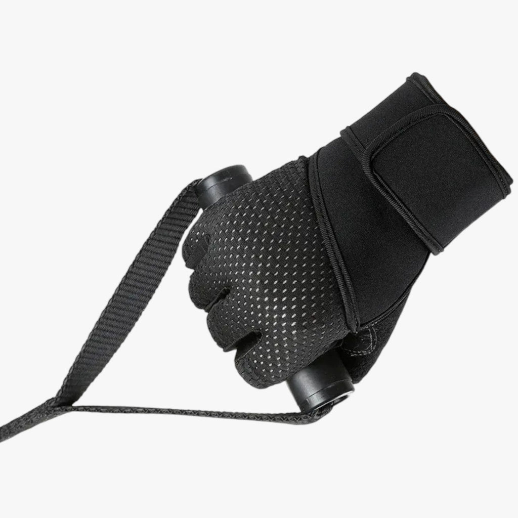 Half-Finger Fitness Gloves with Wrist Support Strap