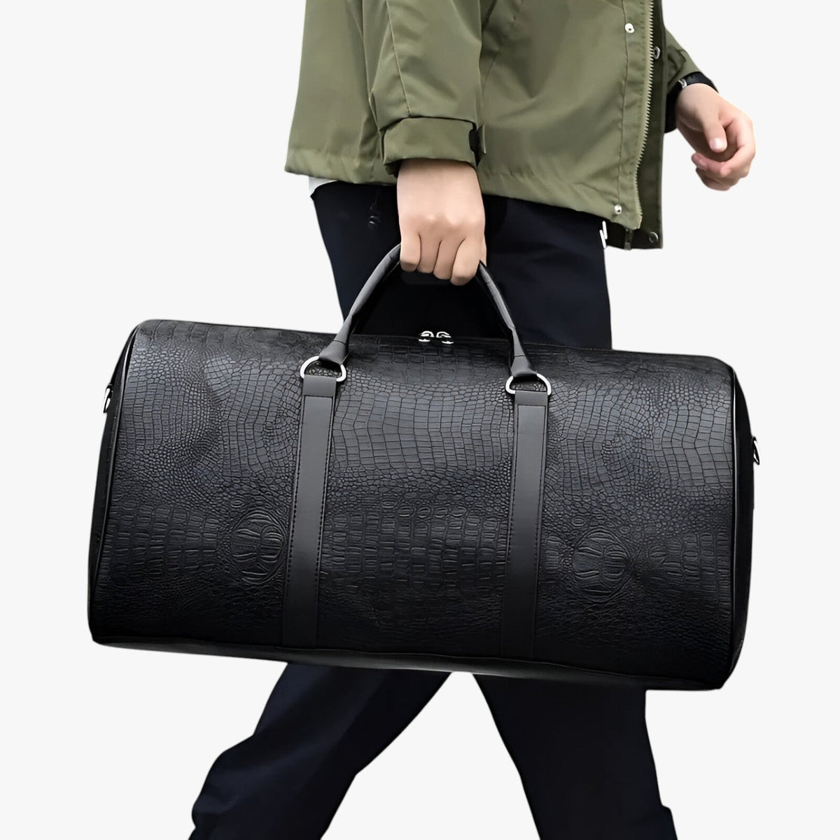 Spacious Faux Leather Travel Bag, Sized for Carry-On Use