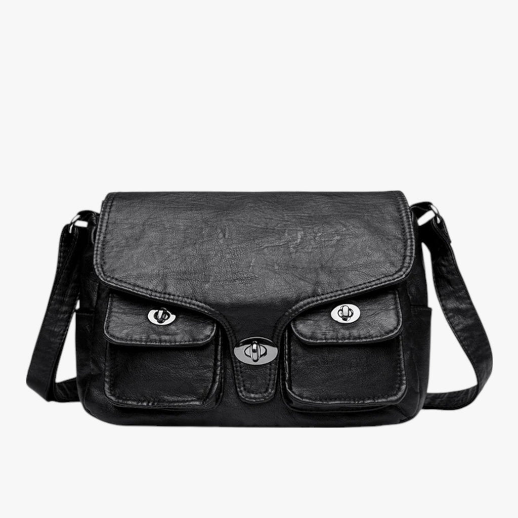 Retro-Style PU Leather Shoulder Bag with Adjustable Strap