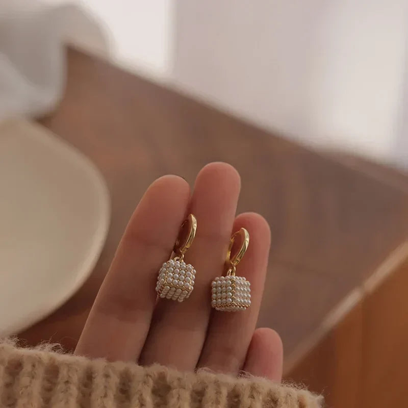 Faux Pearl Cluster Statement Earrings for Special Occasions