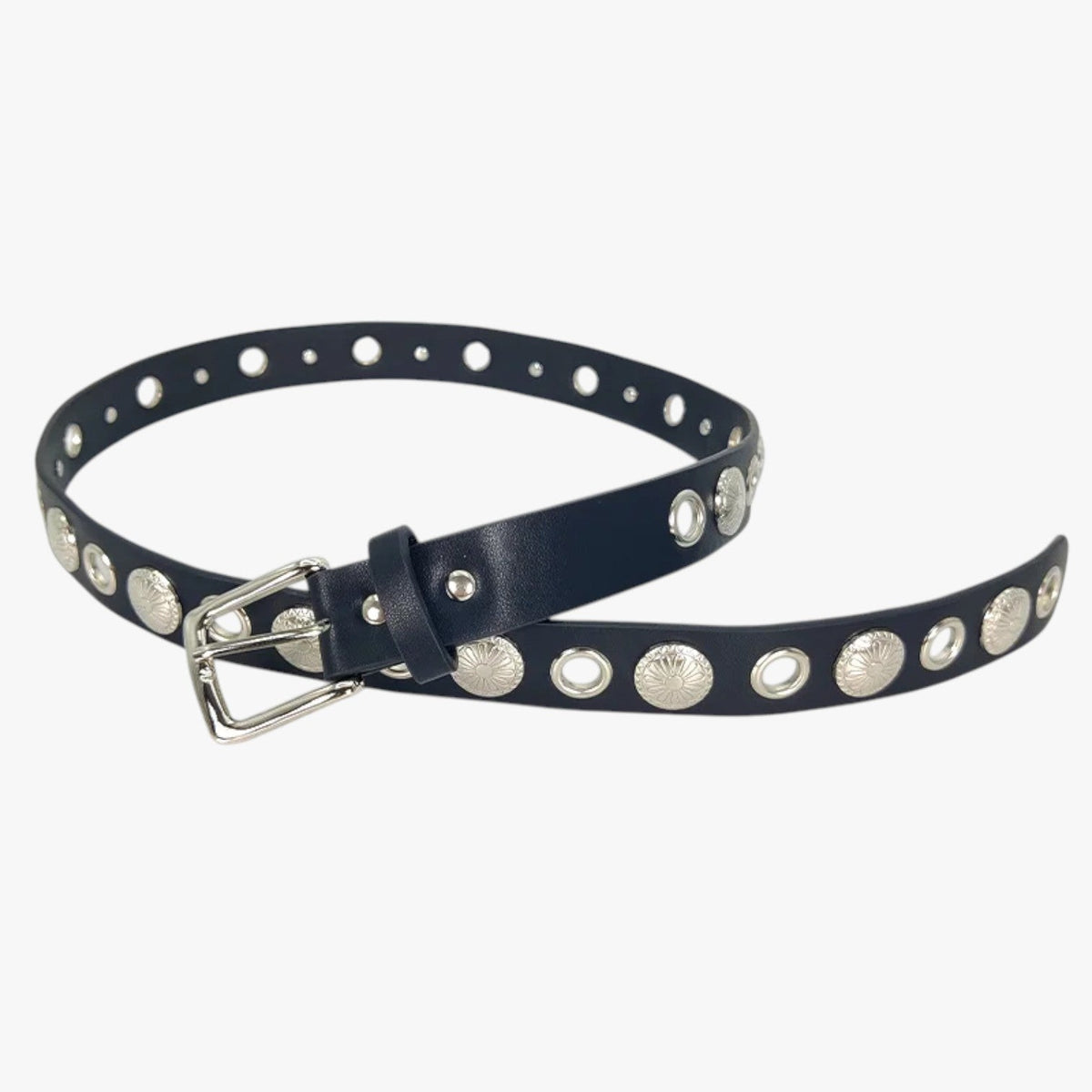 Studded Faux Leather Belt with a Secure Buckle, Unisex