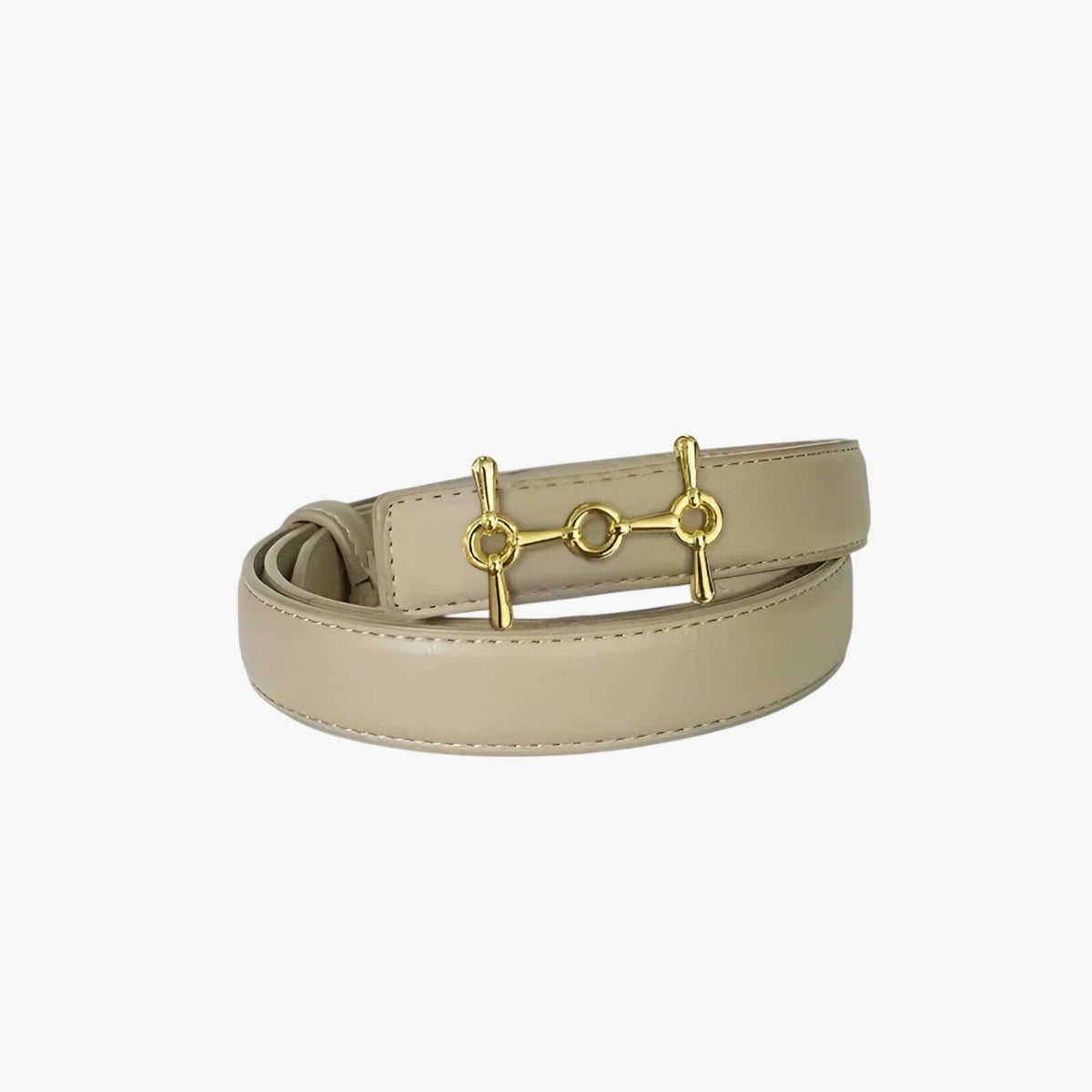 Soft Faux Leather Belt with Adjustable Buckle and Timeless Design