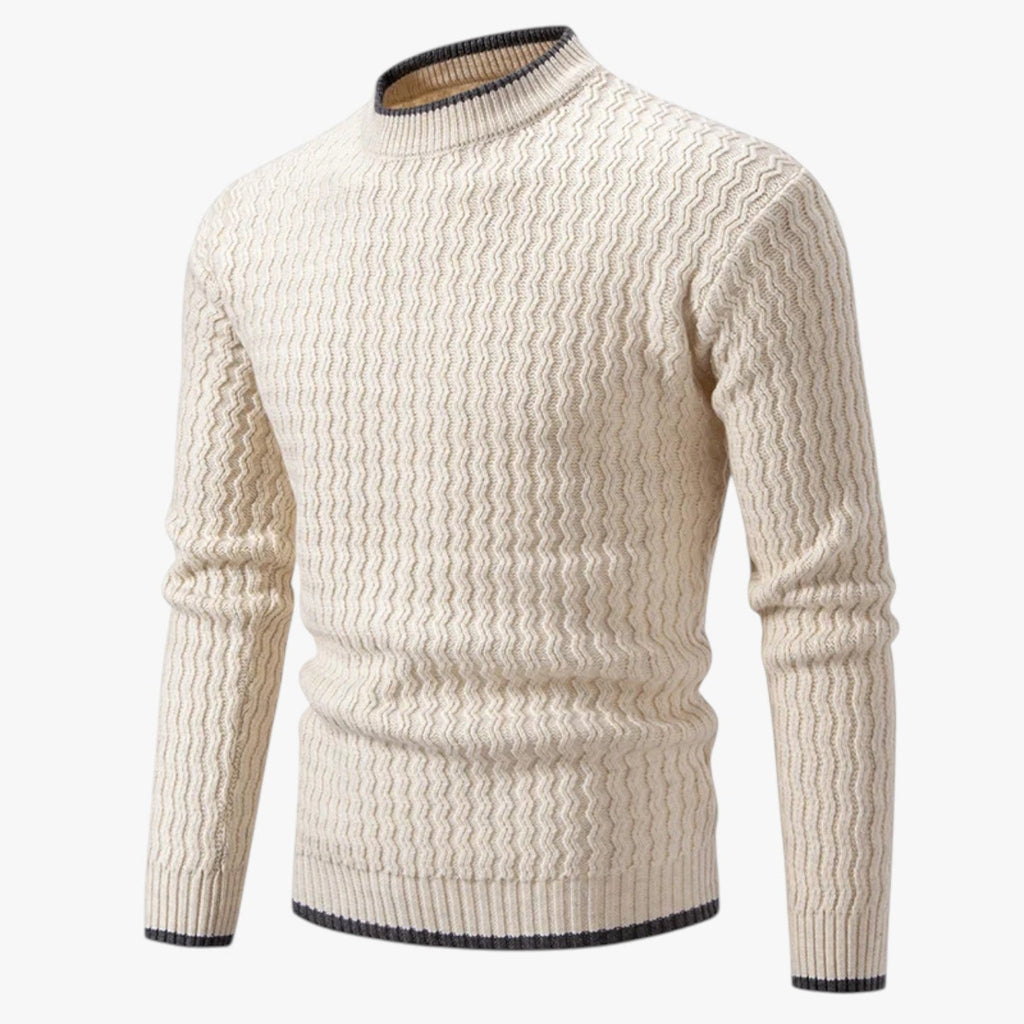 Slim-Fit Knitted V-Neck Jumper for Men, All Season