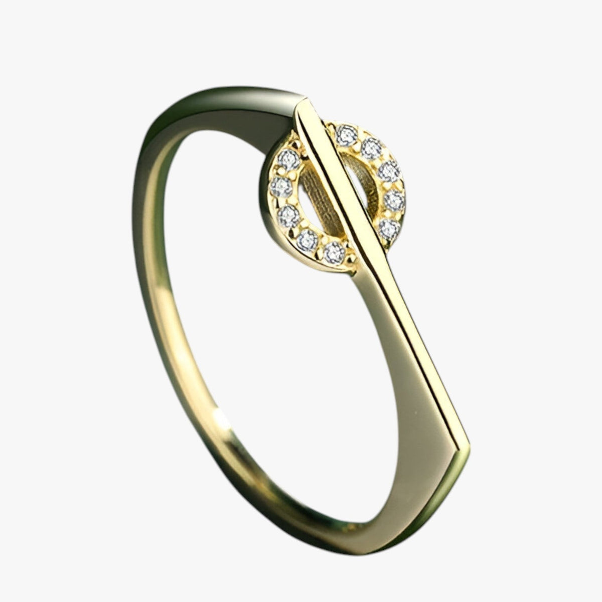 Juego de anillos a juego en tono plata y dorado con detalle de piedra