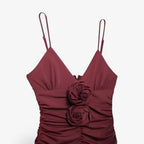 A-Line Dress with Wide Straps and Flared Skirt