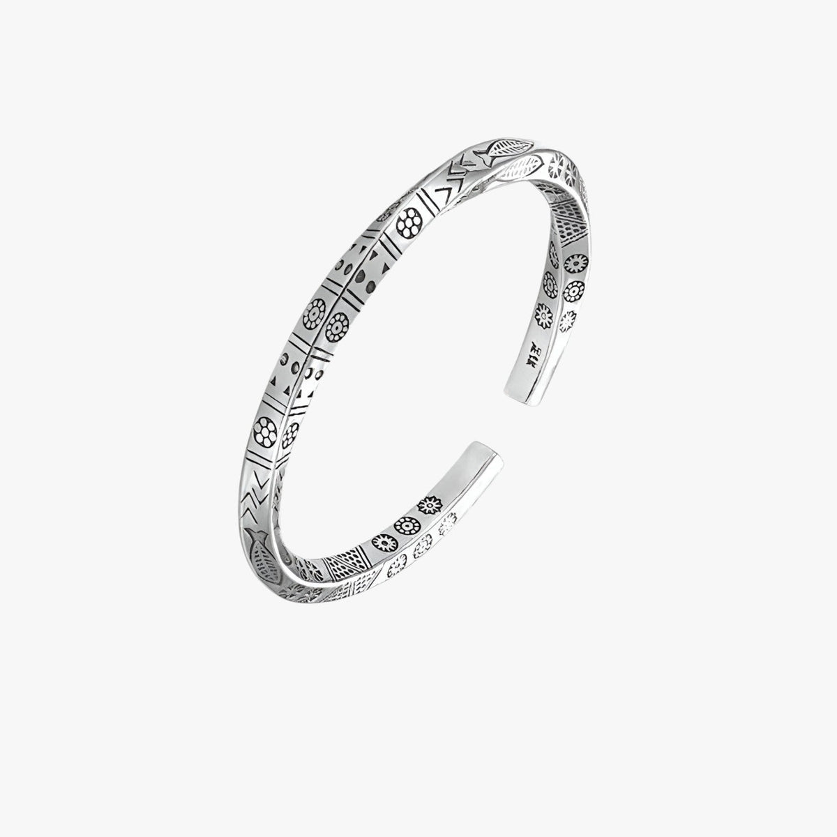 Open Möbius Loop Bracelet with a Silver-Tone Finish