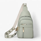 Compact PU Leather Chest Bag with Adjustable Strap