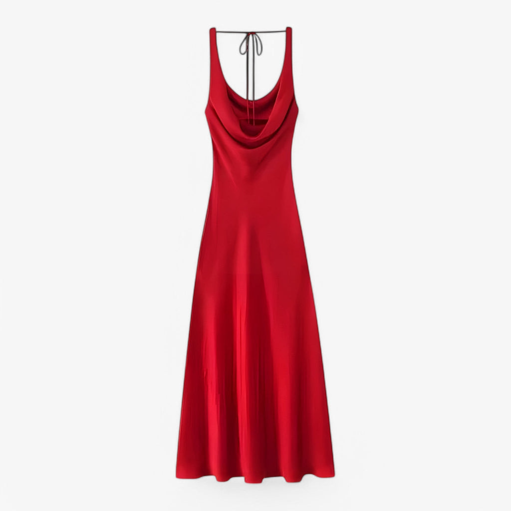 Asymmetric Maxi Dress in Lightweight Flowing Fabric