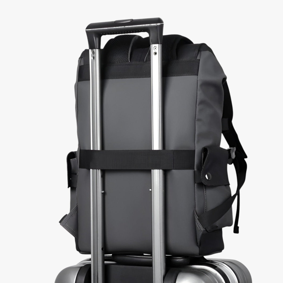 Water-Resistant PU Leather Laptop Backpack with USB Port