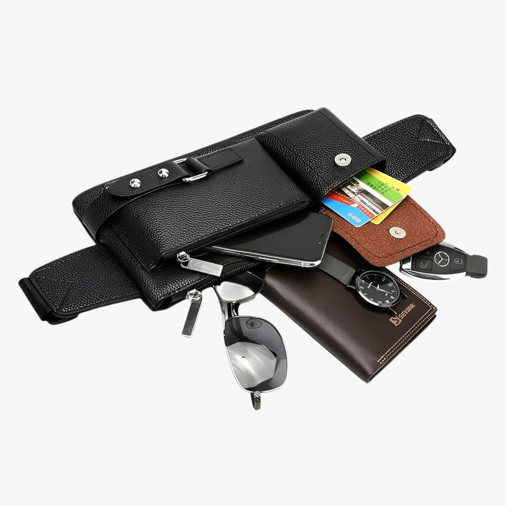 Faux Leather Belt Bag with an Adjustable Crossbody Strap