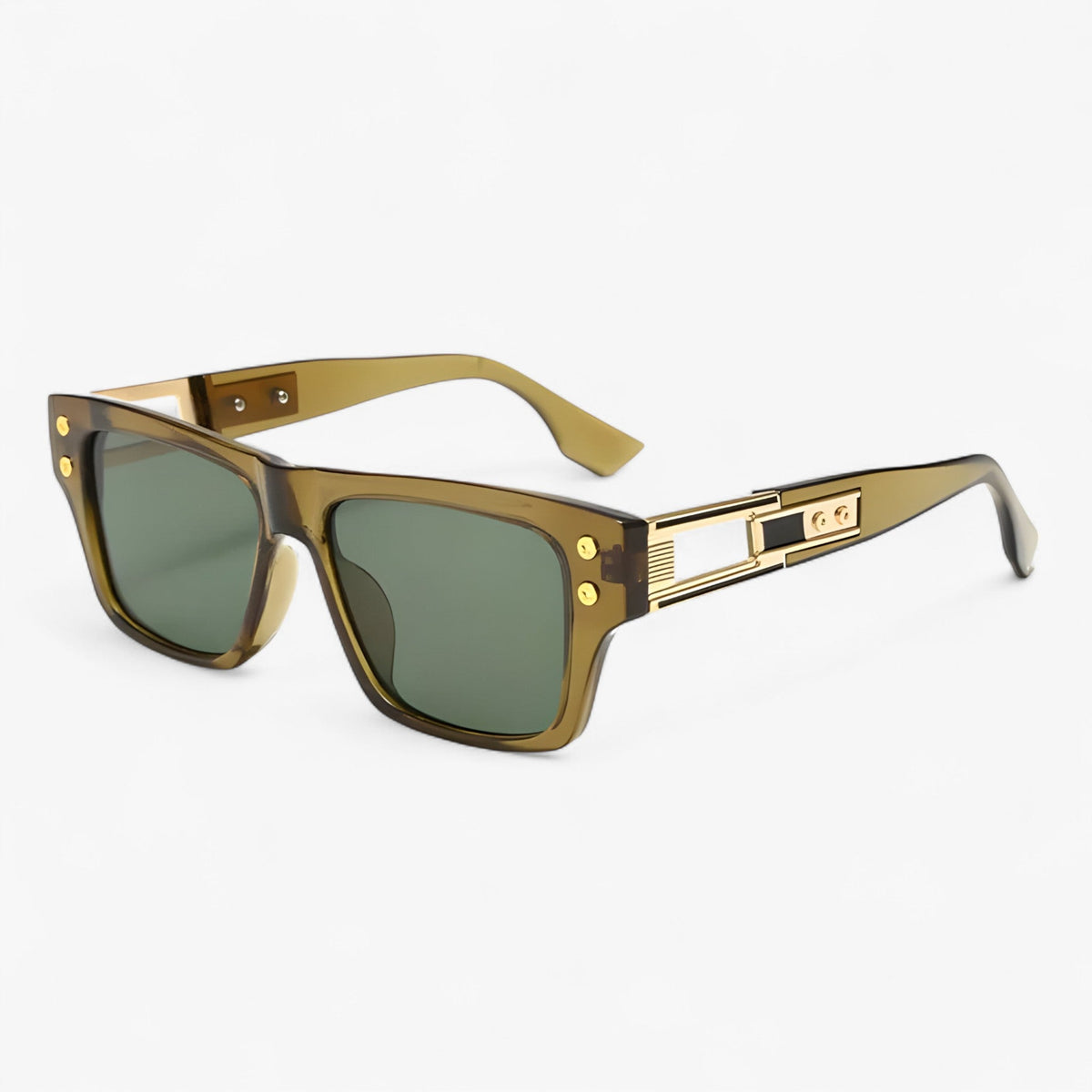 Fyrkantiga unisex vintagesolglasögon med symmetrisk form