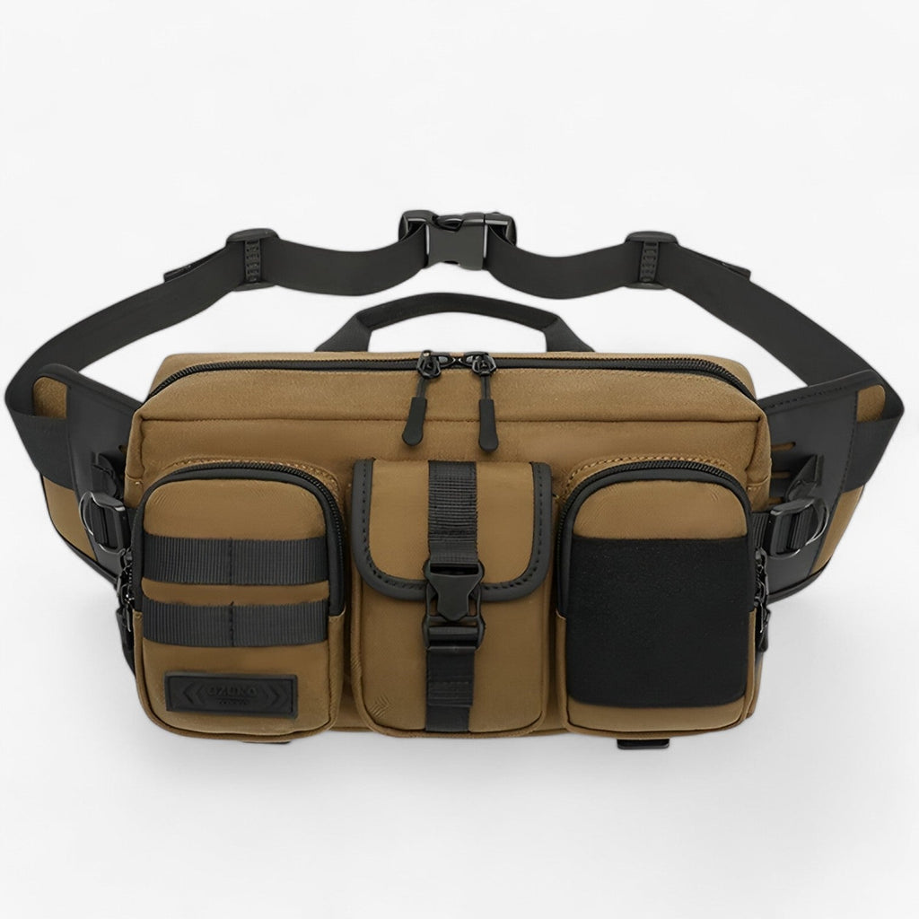 Bolso de hombro de tejido Oxford con cremalleras ocultas de seguridad