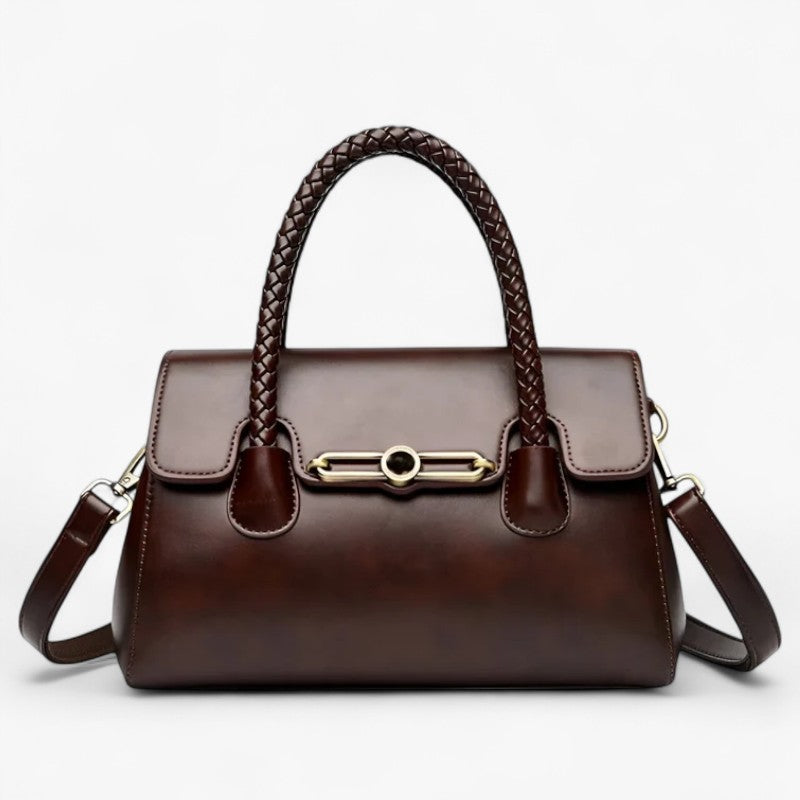 Compact Retro Shoulder Bag with Secure Clasp Closure
