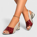 Leather Look Sandals with Buckle Strap and Rubber Sole