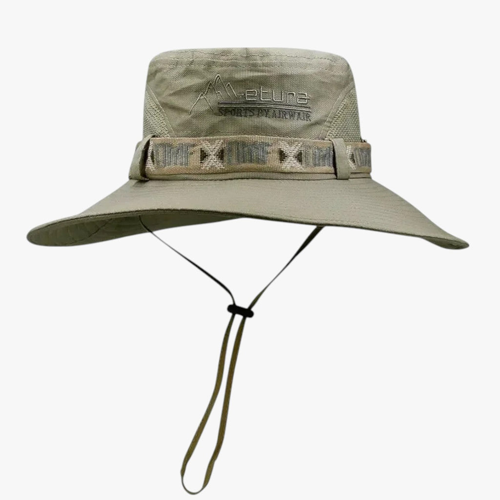 Sombrero de sol de ala ancha para hombre con paneles de malla transpirable