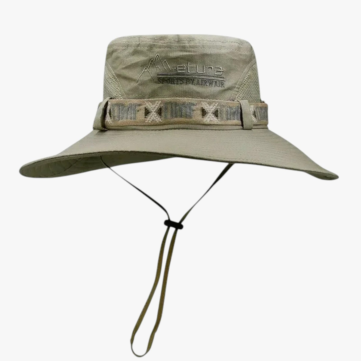 Sombrero de sol de ala ancha para hombre con paneles de malla transpirable