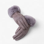 Guantes táctiles de aspecto ante con forro de terciopelo