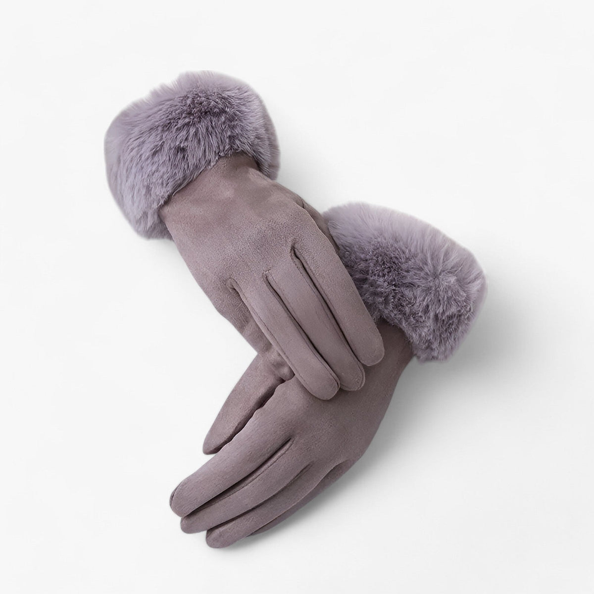 Guantes táctiles de aspecto ante con forro de terciopelo