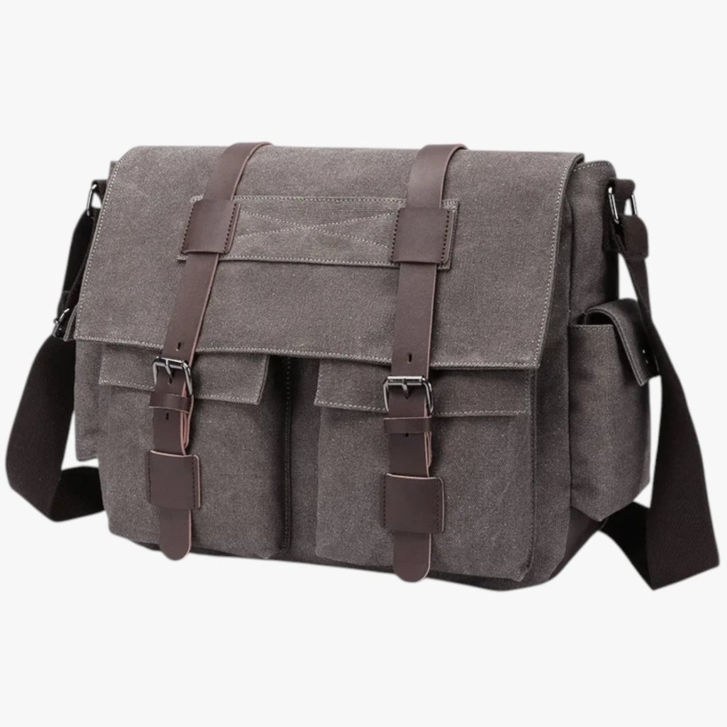 Vintage crossbodyväska i canvas med justerbar rem