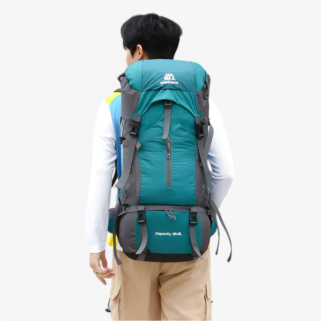 70L Nylon Hiking and Camping Backpack with Rain Cover