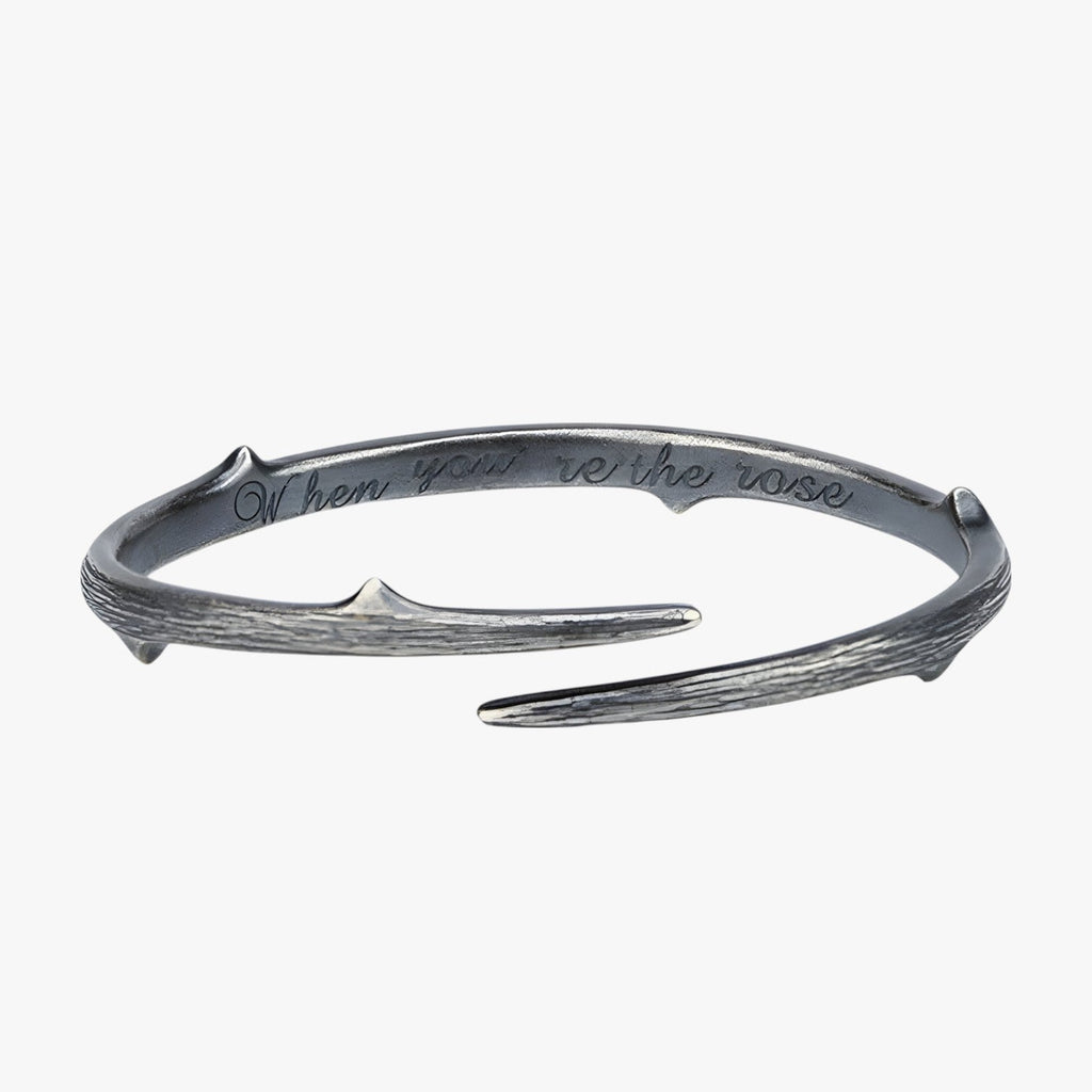 Rigid Silver-Tone Bracelet in Vintage Punk Style