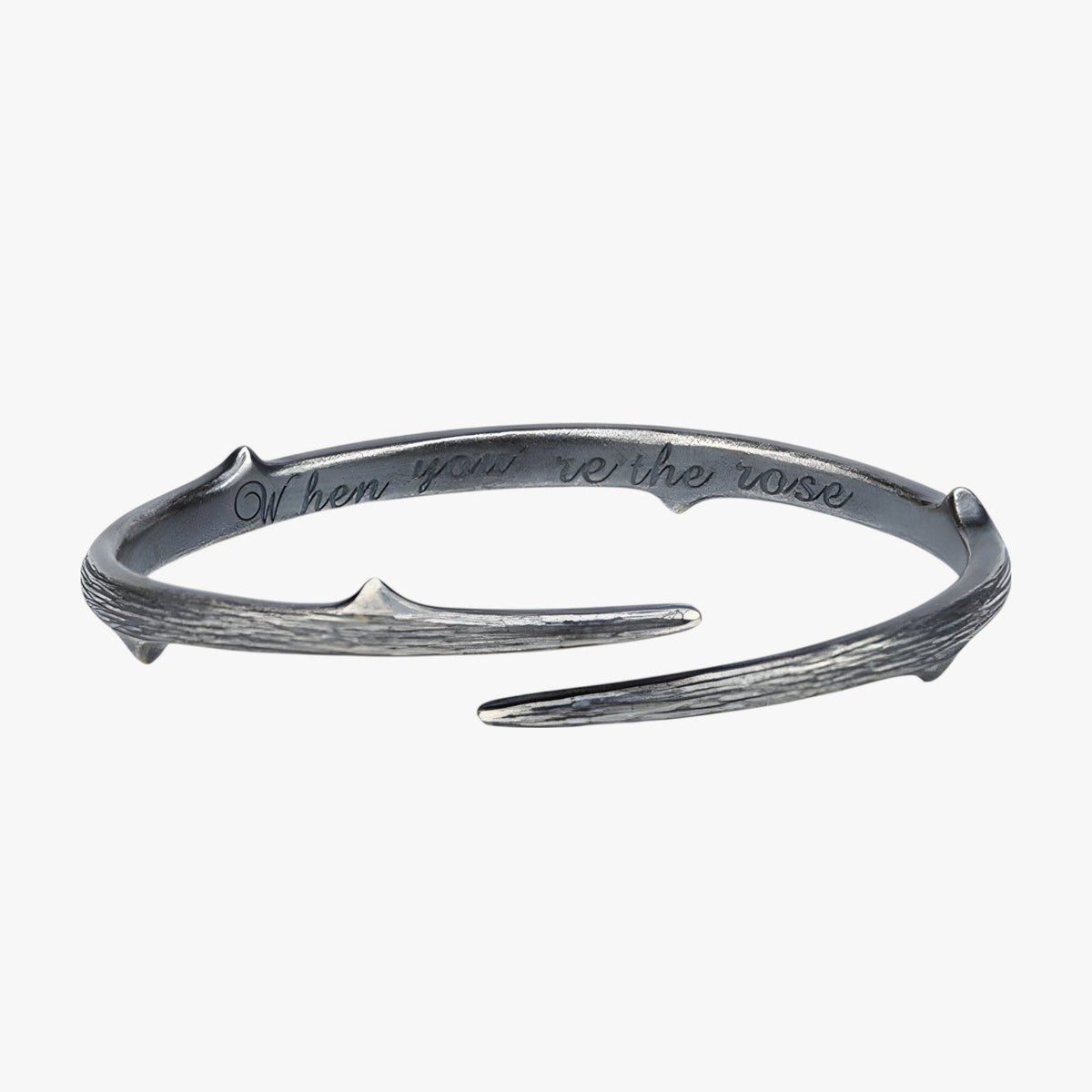 Rigid Silver-Tone Bracelet in Vintage Punk Style