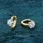 Six-Claw Zirconia Stud Earrings with Classic Setting