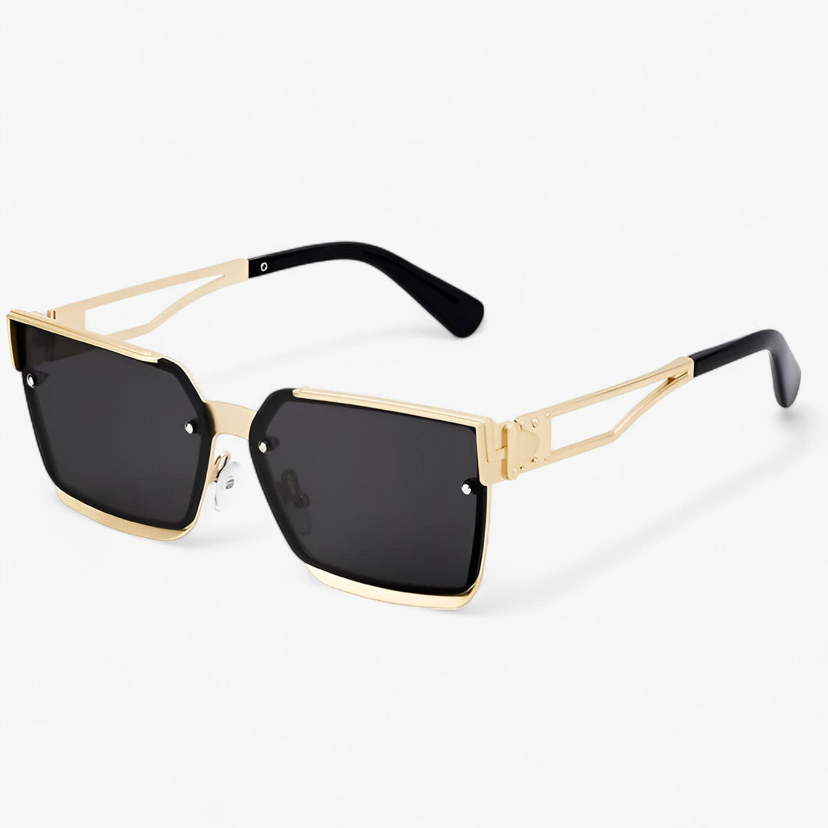 Square Metal Frame Sunglasses with a Vintage Punk Edge