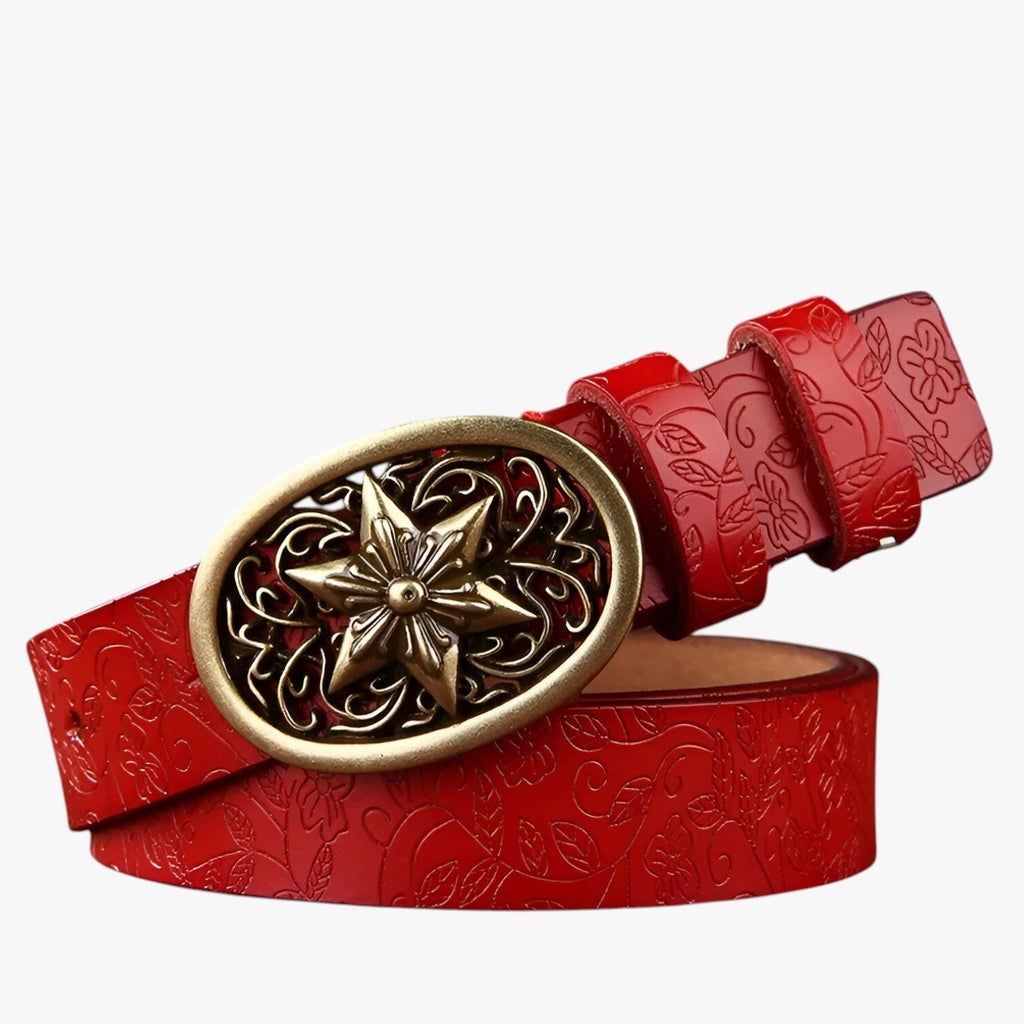 Women's Faux Leather Belt with Adjustable Waist Fit