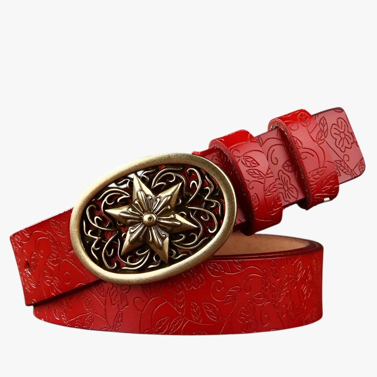 Women's Faux Leather Belt with Adjustable Waist Fit