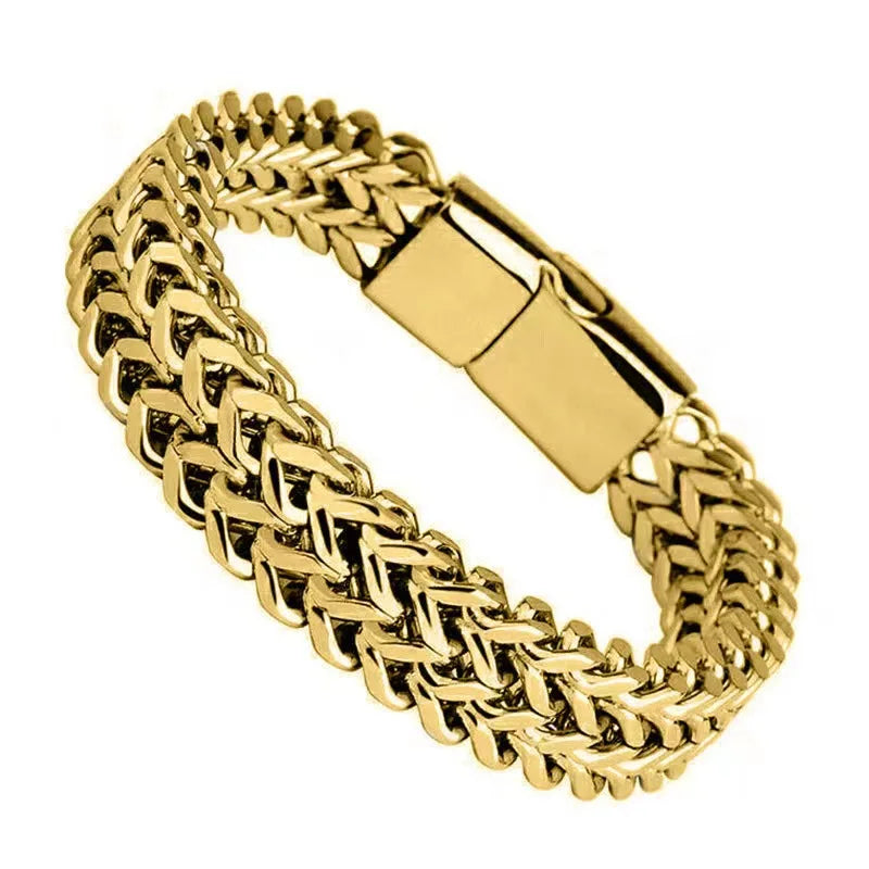 Stainless Steel Bracelet with Hidden Clasp Closure