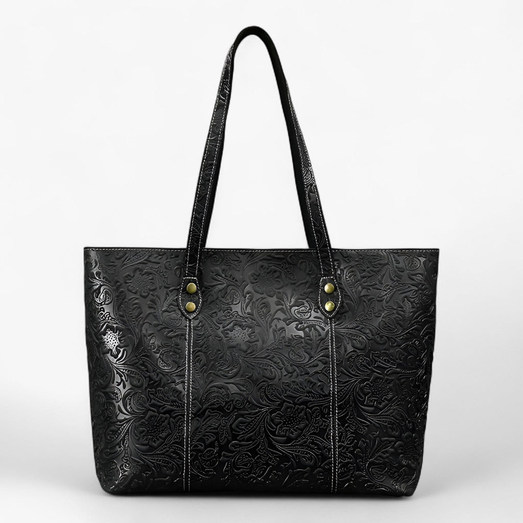 Retro-Style Faux Leather Tote Bag with Spacious Interior