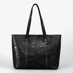 Retro-Style Faux Leather Tote Bag with Spacious Interior