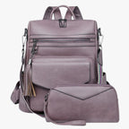 Faux Leather Backpack with Padded, Adjustable Shoulder Straps