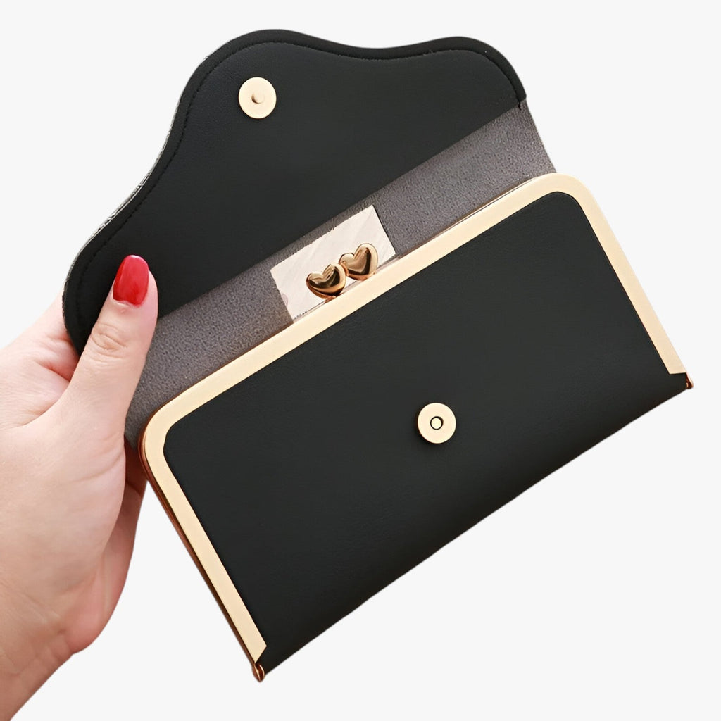 Faux Leather Wallet with Multiple Card and Coin Slots